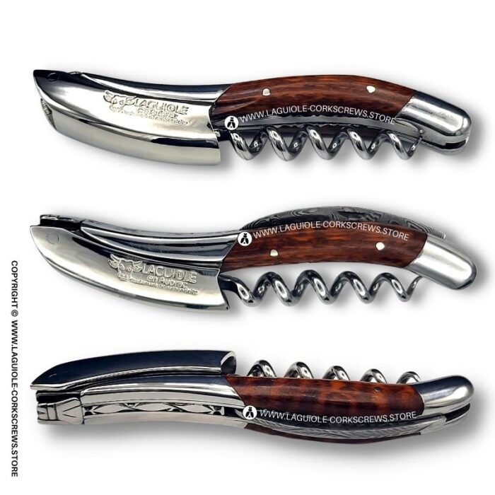 prestige laguiole corkscrew: damascus blade & snakewood