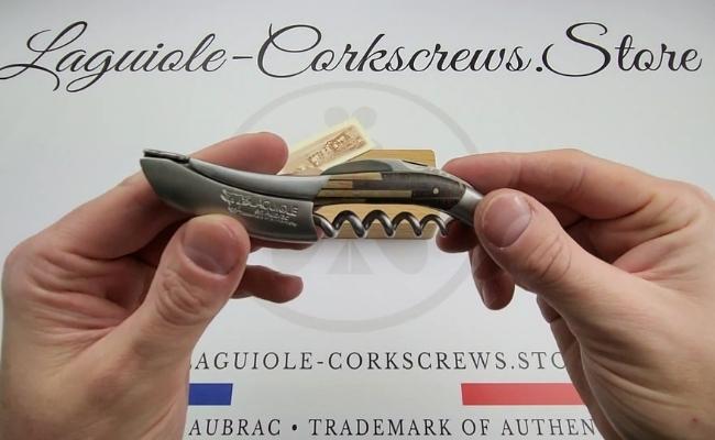 laguiole corkscrew puzzle marquetry brown two tone