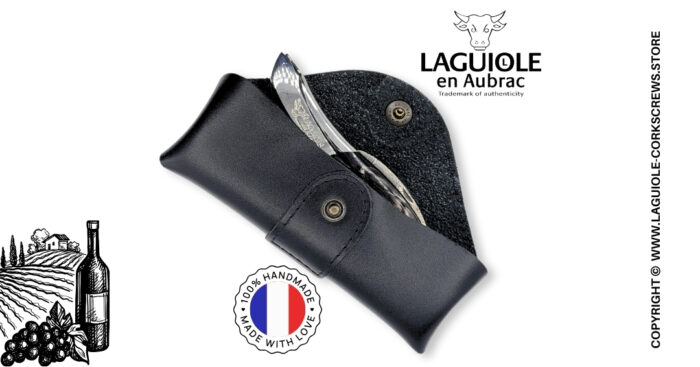 black leather belt sheath for sommelier knives