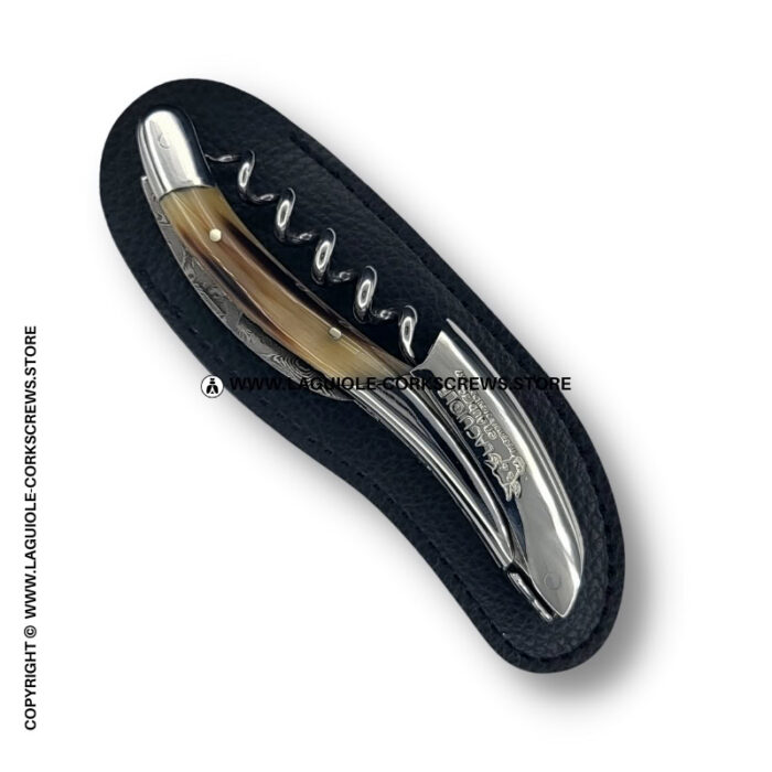 classic black sheath for laguiole corkscrews