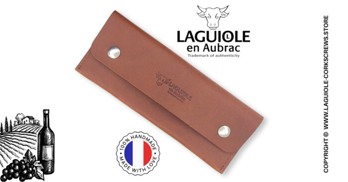 laguiole en aubrac leather sheath for corkscrews