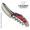 laguiole corkscrew with burgundy poplar burl handle