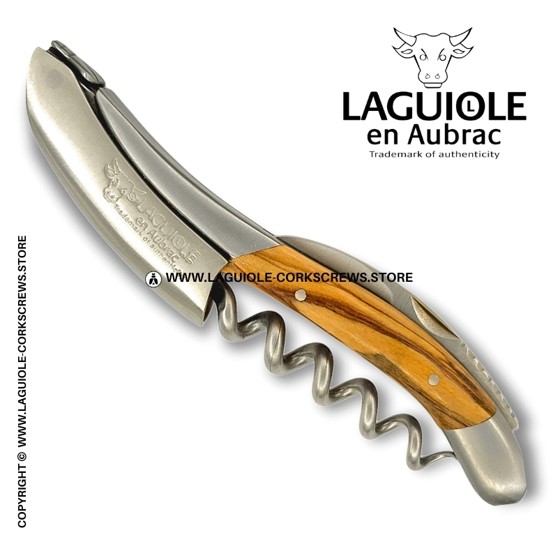 laguiole corkscrew with olivewood handle