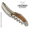 laguiole corkscrew with puzzle marquetry wavy square handle