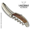 laguiole corkscrew tricolor marquetry yellow