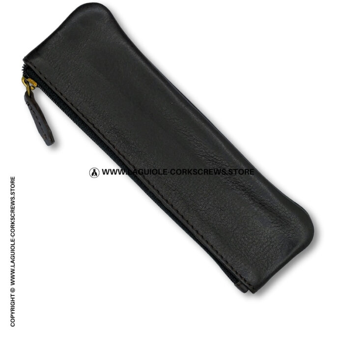 trousse en cuir noir laguiole en aubrac