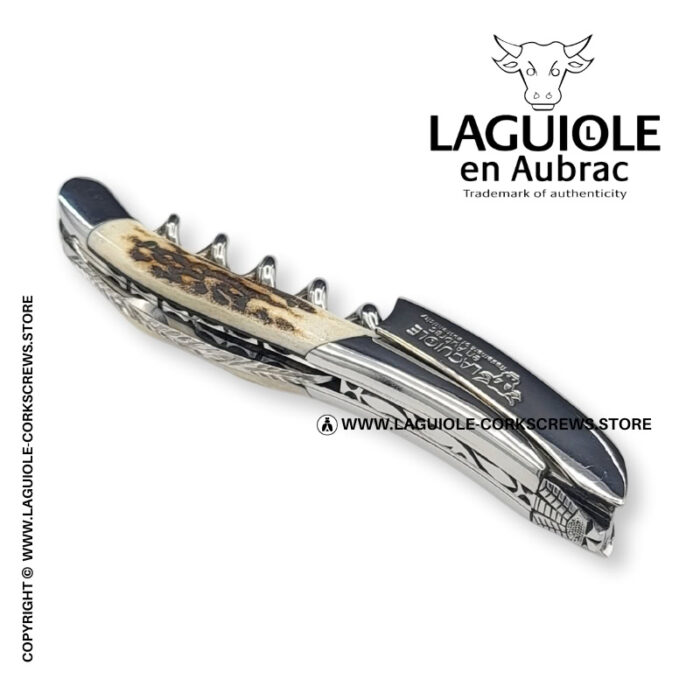 laguiole corkscrew prestige bee stag horn