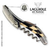laguiole corkscrew prestige bee checkerboard inlay ebony/mammoth ivory