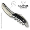 laguiole corkscrew with sculpted bolsters and chiseled plates ebony wood