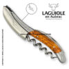 laguiole corkscrew with sculpted bolsters and chiseled plates juniper wood
