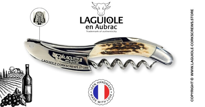 laguiole wine opener prestige bee in stag horn