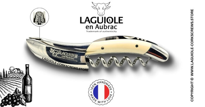 laguiole wine opener with prestige bee mammoth ivory