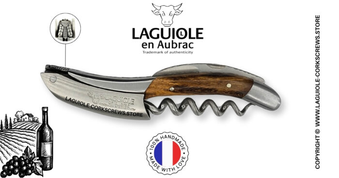 laguiole wine opener with prestige bee vine stock wood