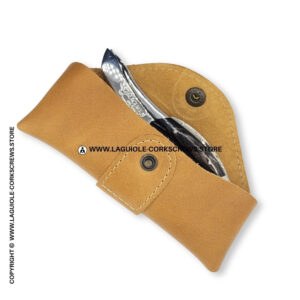 brown leather belt sheath for sommelier knives