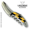 laguiole corkscrew checkerboard inlay ebony/boxwood