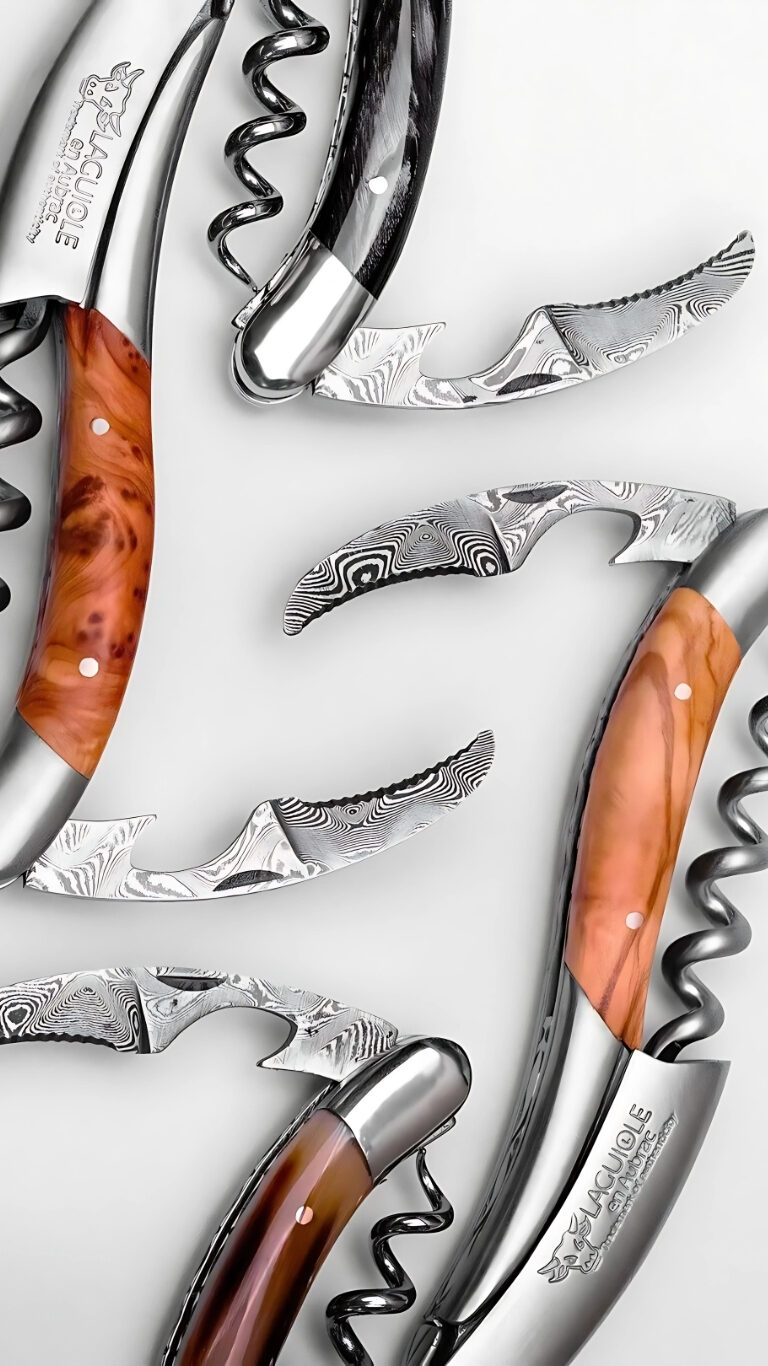 laquiole corkscrews with damascus blades
